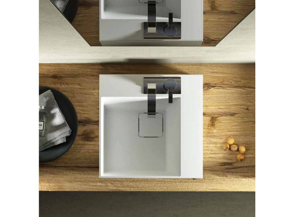 Kwadratowa nowoczesna umywalka nablatowa wykonana we Włoszech, Lavis Viadurini