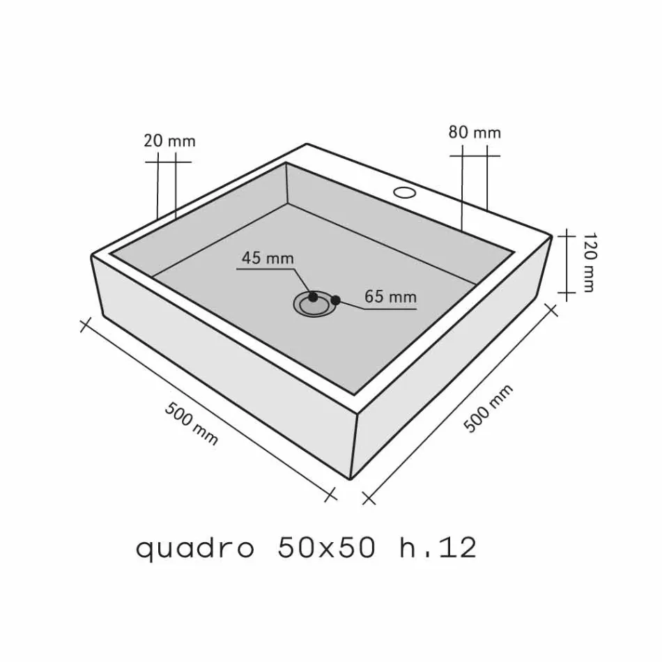 Wsparcie Plac blat w Bazalt Czarnej Ban Viadurini