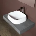 Nowoczesna biała ceramiczna umywalka nablatowa w kwadratowym kształcie - Papavero Viadurini