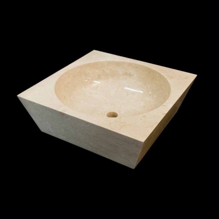 Umywalka kwadratowa wspieranie kamień naturalny Jiný Biały Viadurini