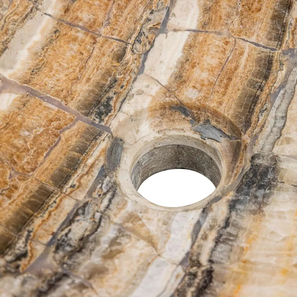 Umywalka nablatowa wykonana ręcznie z kamienia rzecznego, Palata Viadurini