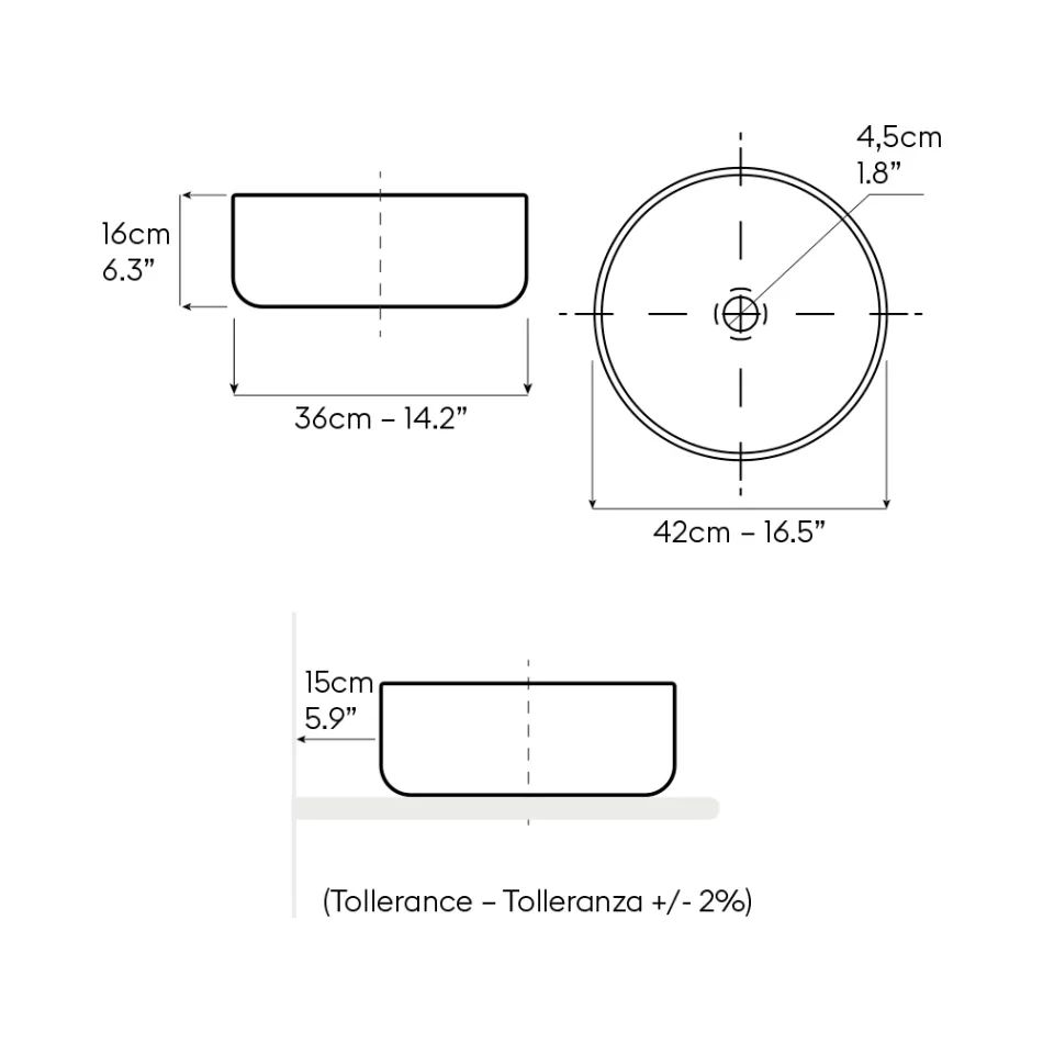 Umywalka nablatowa z naturalnego materiału ziemnego w różnych wykończeniach - Balance Viadurini