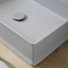 Prostokątna umywalka nablatowa z matowej ceramiki Made in Italy - Debora Viadurini