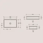 Prostokątna umywalka nablatowa z matowej ceramiki Made in Italy - Debora Viadurini