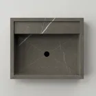 Prostokątna umywalka nablatowa z kamionki porcelanowej Made in Italy - Cervia Viadurini