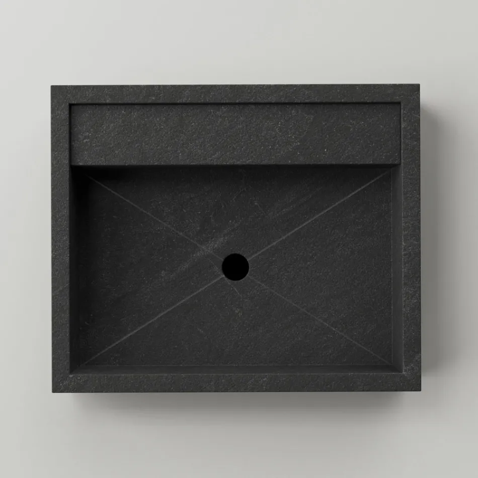 Prostokątna umywalka nablatowa z kamionki porcelanowej Made in Italy - Cervia Viadurini