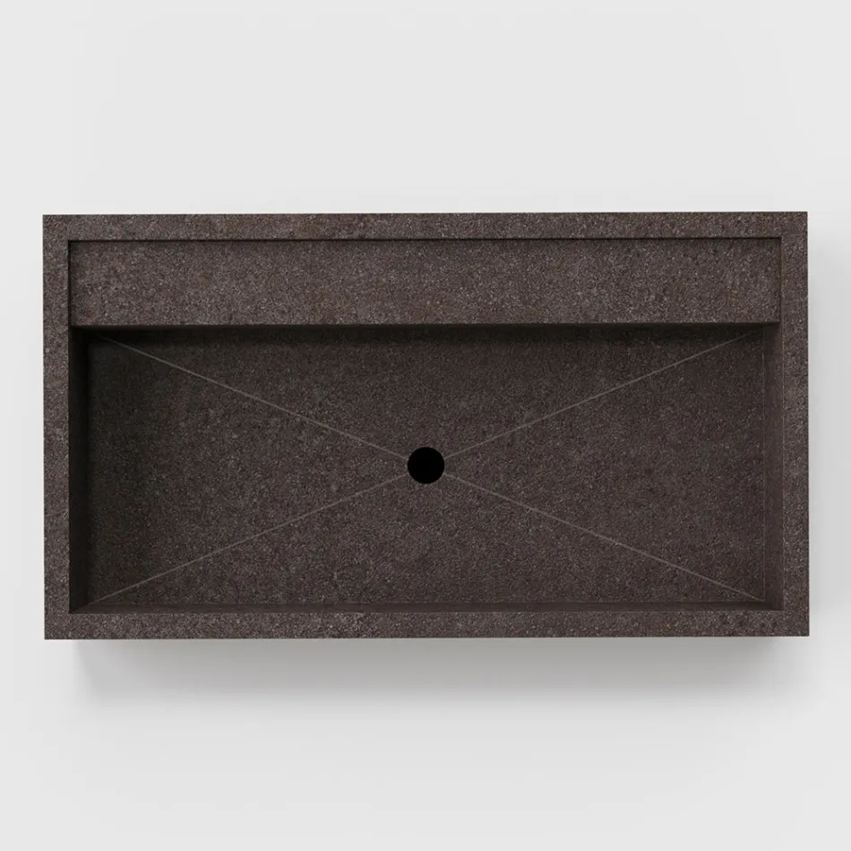 Prostokątna umywalka nablatowa z kamionki porcelanowej Made in Italy - Cervia Viadurini