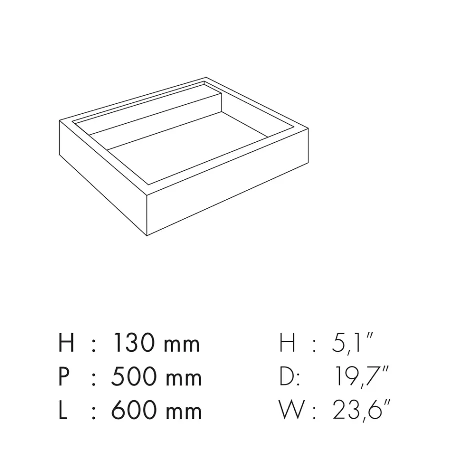 Prostokątna umywalka nablatowa z kamionki porcelanowej Made in Italy - Cervia Viadurini