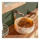 Okrągła umywalka nablatowa w wyjątkowym stylu Pure Onyx - Ramiro Viadurini