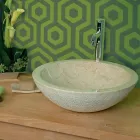 Wsparcie okrągły blat kamień naturalny beż Poza Raw Pai Viadurini