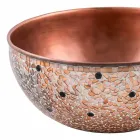 Okrągła ręcznie wykonana umywalka z miedzi, Murello Viadurini