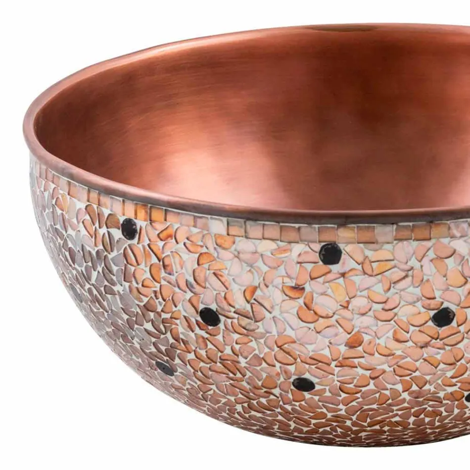 Okrągła ręcznie wykonana umywalka z miedzi, Murello Viadurini
