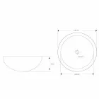 Okrągła umywalka nablatowa wykonana ręcznie z białego marmuru - len Viadurini