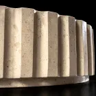 Okrągła umywalka nablatowa z marmuru trawertynowego - Cattleya Viadurini