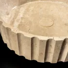 Okrągła umywalka nablatowa z marmuru trawertynowego - Cattleya Viadurini