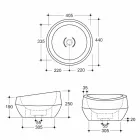 Umywalka z blatem okrągłym Caiman wykonana we Włoszech Wzornictwo Elisa Viadurini