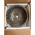 Okrągła, szara umywalka nablatowa z powierzchnią zewnętrzną Nusa Viadurini