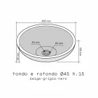 Blat Pomoc Tondo w Bazalt Czarnej Moyo Viadurini