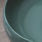 Okrągła umywalka nablatowa z błyszczącej ceramiki Made in Italy - Candito Viadurini