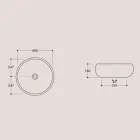 Okrągła umywalka nablatowa z błyszczącej ceramiki Made in Italy - Candito Viadurini