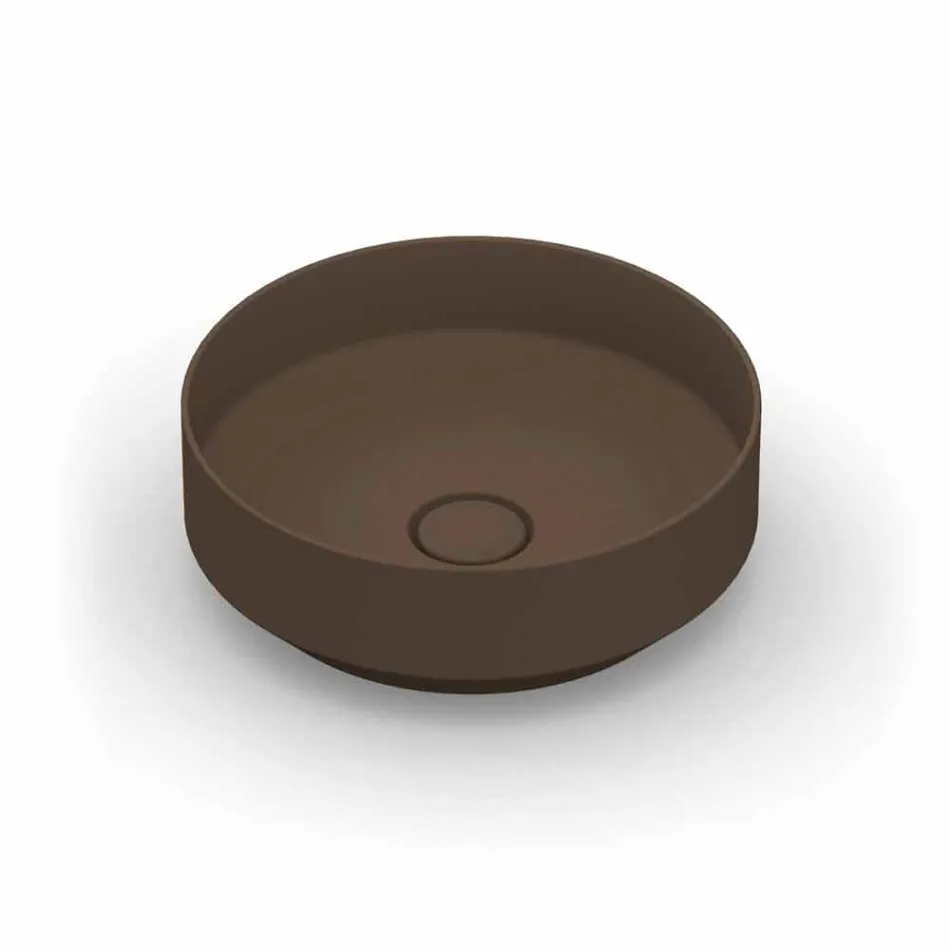 Okrągła, nowoczesna ceramiczna umywalka nablatowa wykonana we Włoszech, Yoel Viadurini