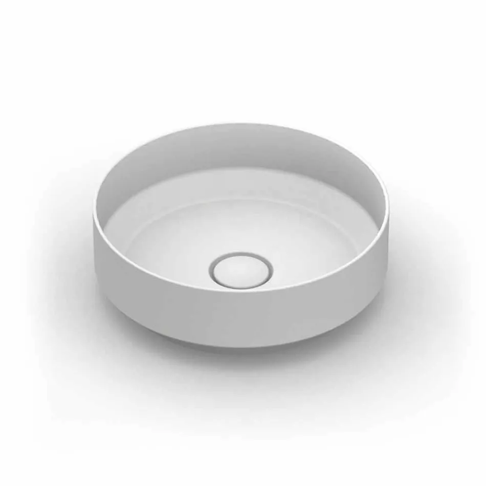 Okrągła, nowoczesna ceramiczna umywalka nablatowa wykonana we Włoszech, Yoel Viadurini