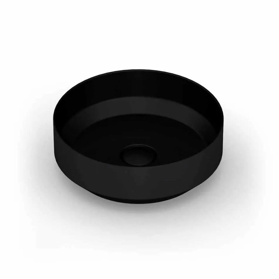 Okrągła, nowoczesna ceramiczna umywalka nablatowa wykonana we Włoszech, Yoel Viadurini