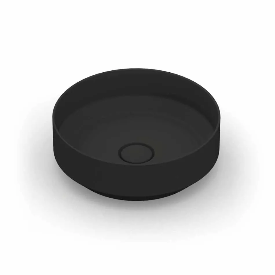 Okrągła, nowoczesna ceramiczna umywalka nablatowa wykonana we Włoszech, Yoel Viadurini