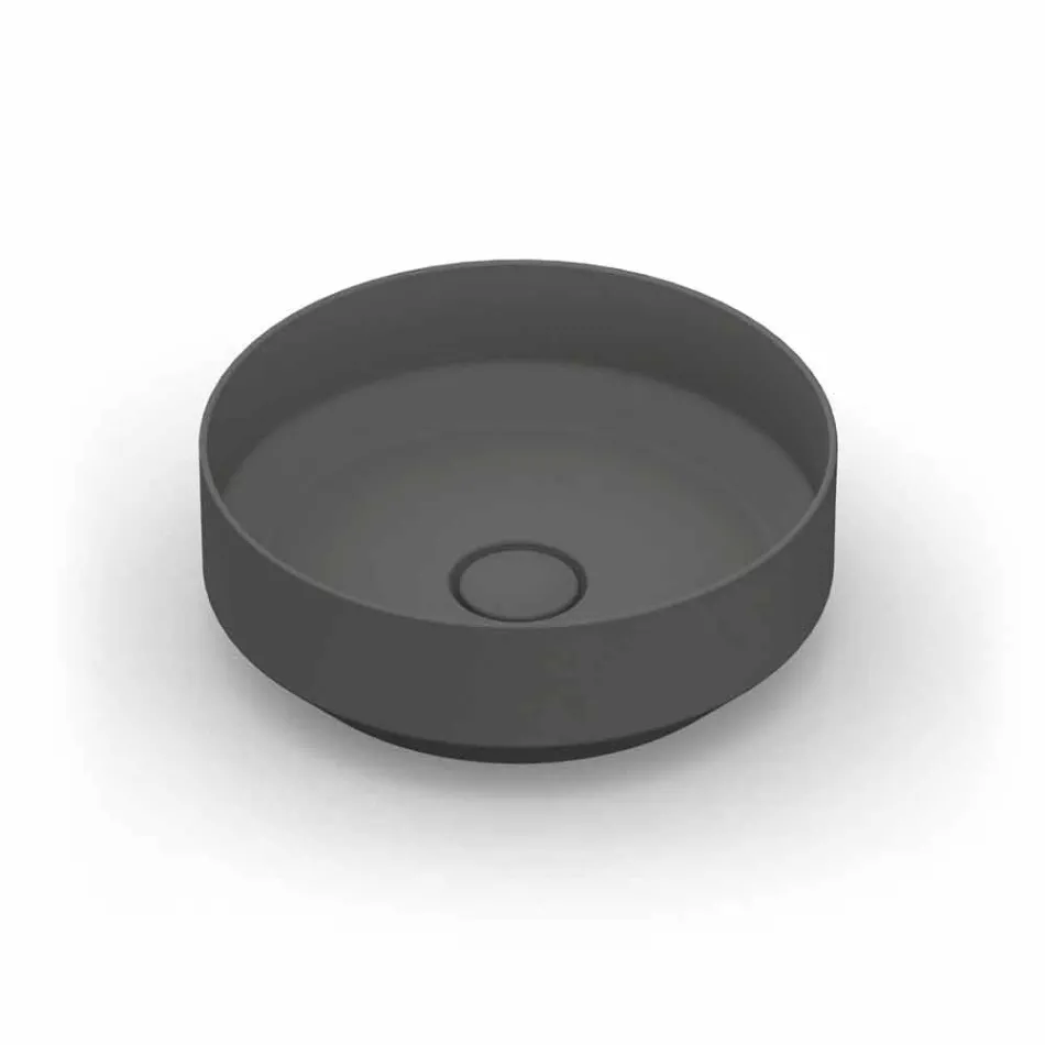 Okrągła, nowoczesna ceramiczna umywalka nablatowa wykonana we Włoszech, Yoel Viadurini
