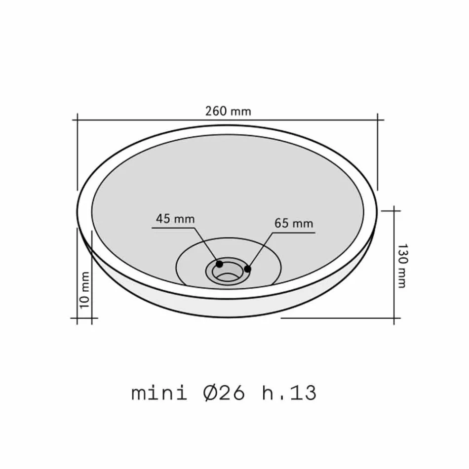Okrągła umywalka nablatowa w lokalu Sula onyx Viadurini