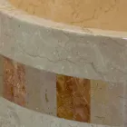 z okrągłą umywalką w kamieniu naturalnym Clio Białej Viadurini