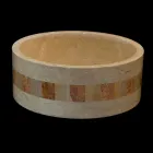 z okrągłą umywalką w kamieniu naturalnym Clio Białej Viadurini