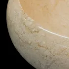 z okrągłą umywalką w kamieniu naturalnym Layla Białej Viadurini