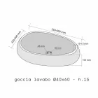 Wsparcie okrągły blat kamień naturalny Czarny Waka Viadurini