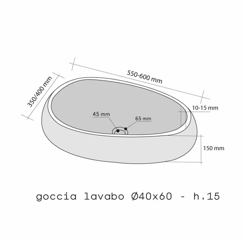 Wsparcie okrągły blat kamień naturalny Czarny Waka Viadurini