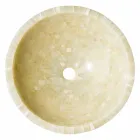 Umywalka okrągła wsparcie w miód Onyx kamienia Kilian Viadurini