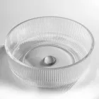Okrągła umywalka nablatowa ze szkła weneckiego Plissè Made in Italy - cyrkon Viadurini