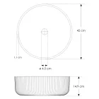 Okrągła umywalka nablatowa ze szkła weneckiego Plissè Made in Italy - cyrkon Viadurini