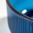 Okrągła umywalka nablatowa ze szkła weneckiego Plissè Made in Italy - cyrkon Viadurini