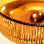 Okrągła umywalka nablatowa ze szkła weneckiego Plissè Made in Italy - cyrkon Viadurini