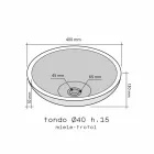 Okrągły blat Pomoc Miód z zewnętrzna polerowana Nusa Viadurini
