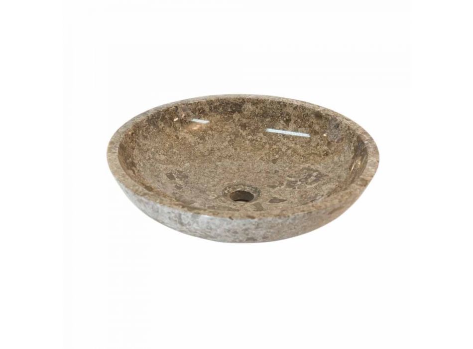 Umywalka okrągła wsparcia, unikalny, naturalny kamień Ziva Viadurini