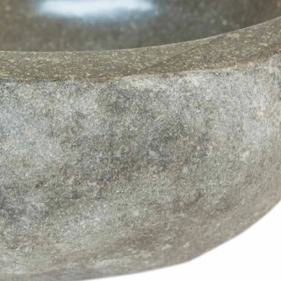 Umywalka appogio kamienia naturalnego Kai mały, jednoczęściowa Viadurini