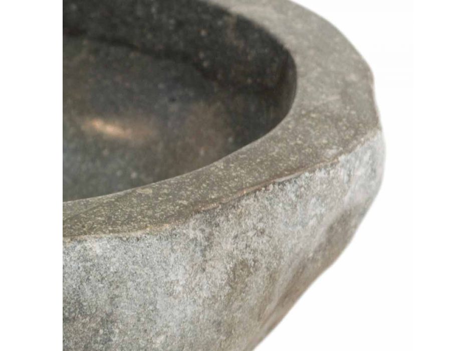 Umywalka appogio kamienia naturalnego Kai mały, jednoczęściowa Viadurini
