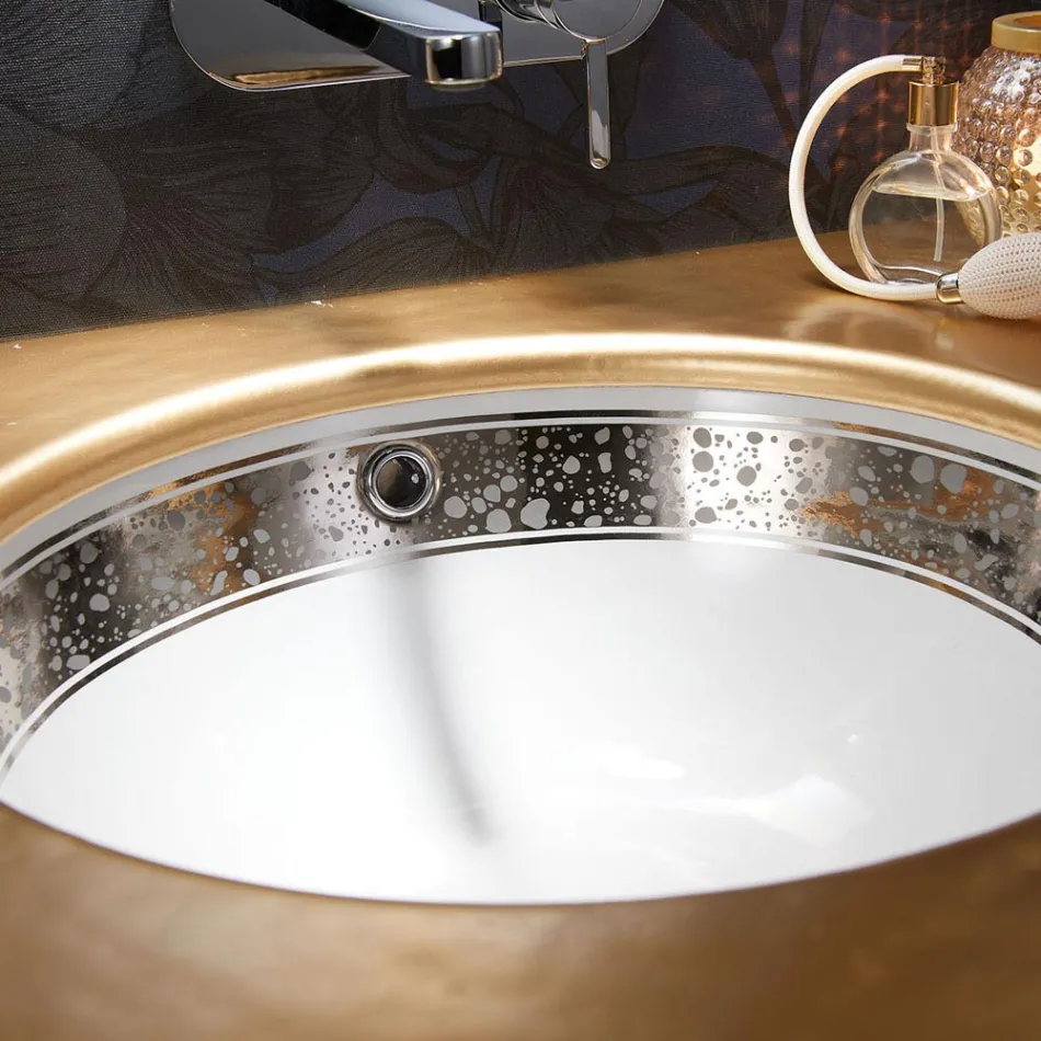 Wbudowana umywalka łazienkowa z ręcznie odlewanej gliny szamotowej Made in Italy - Erioli Viadurini