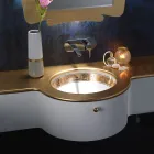 Wbudowana umywalka łazienkowa z ręcznie odlewanej gliny szamotowej Made in Italy - Erioli Viadurini