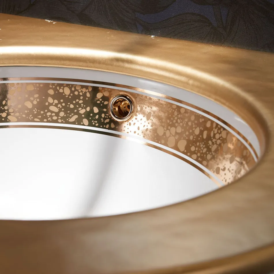 Wbudowana umywalka łazienkowa z ręcznie odlewanej gliny szamotowej Made in Italy - Erioli Viadurini