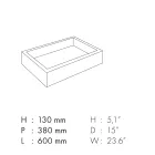 Prostokątna umywalka łazienkowa z kamionki porcelanowej Made in Italy - Ludmilla Viadurini
