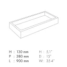 Prostokątna umywalka łazienkowa z kamionki porcelanowej Made in Italy - Ludmilla Viadurini