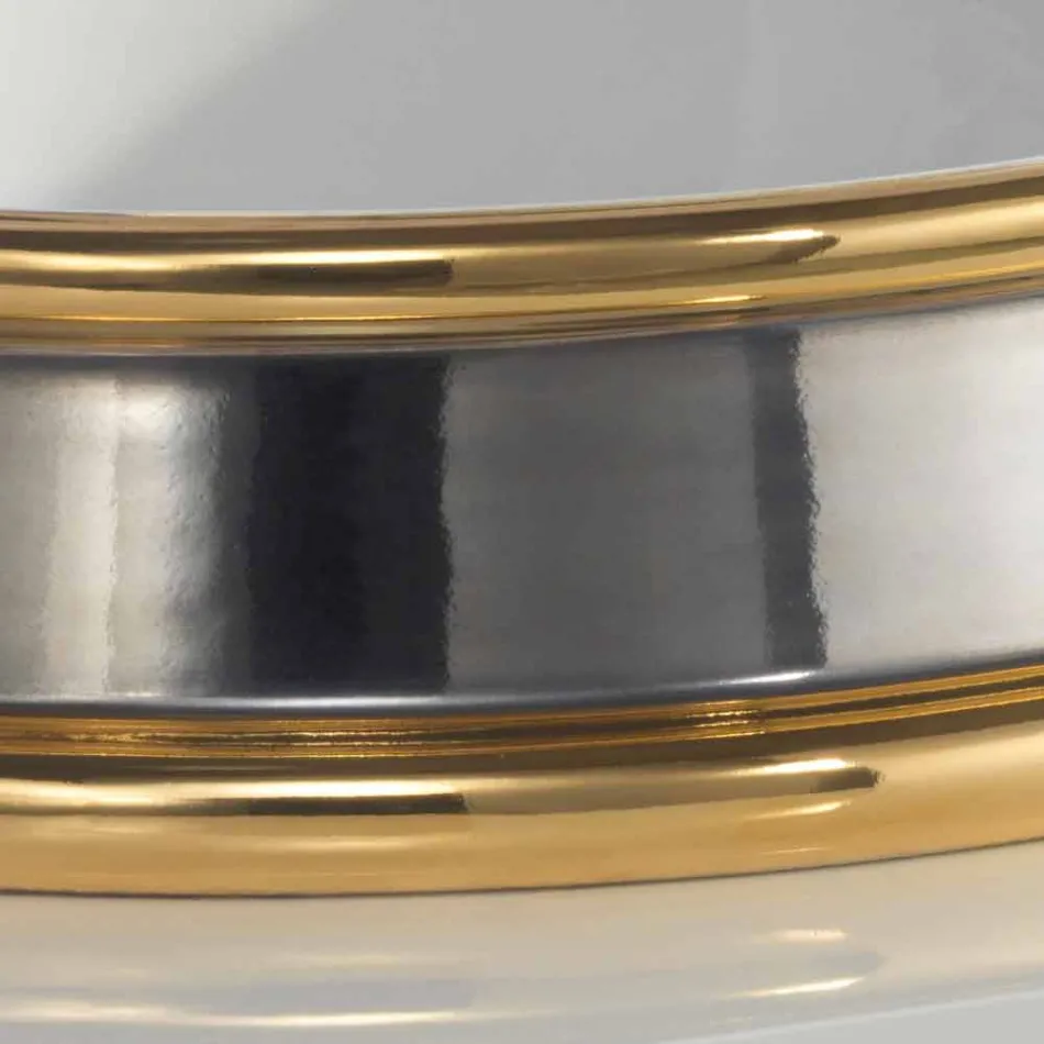 Designowa umywalka wnękowa w glinie ogniowej wykonana we Włoszech, Manilo Viadurini